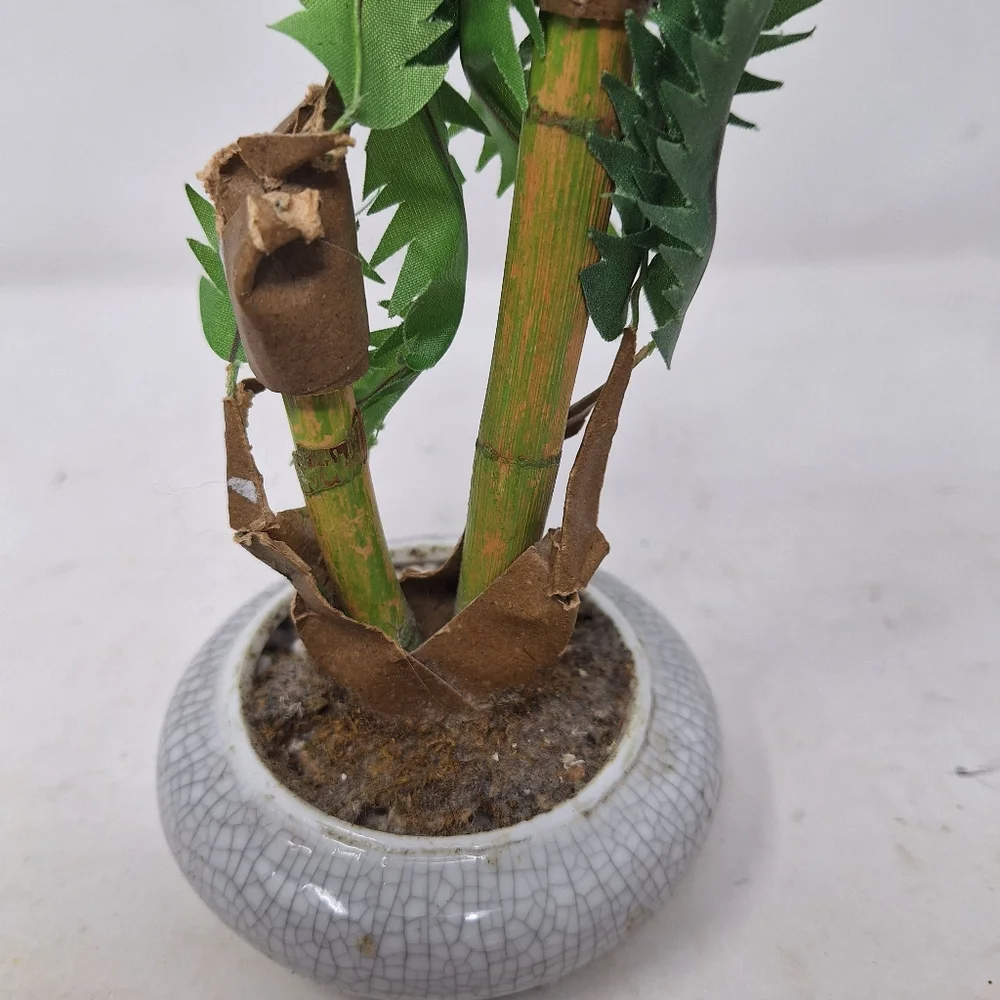 Faux Bonsai Tree Figurine Small Tabletop Fake Plant Home Decor Potted Ceramic